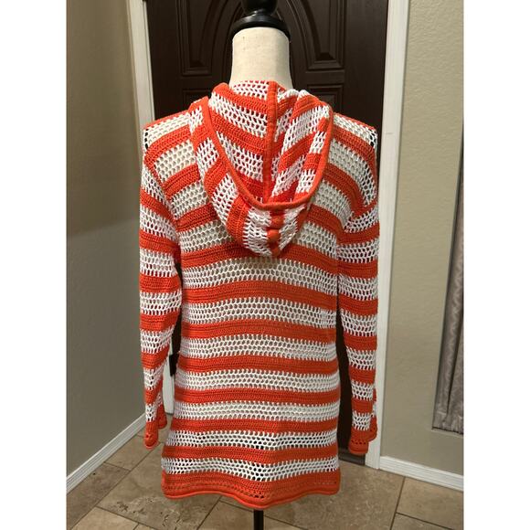 Tommy Bahama Orange and White Striped Sweater - Picture 4 of 5
